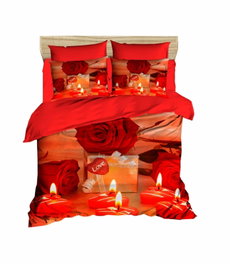 L'essentiel linge de maison Juego de funda nórdica doble 200 x 220 cm Rojo y Amarillo